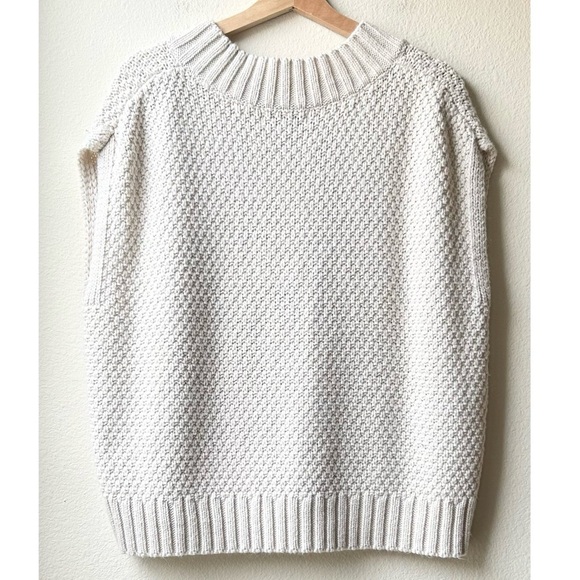 En Saison Alisa Natural Ivory Cream V-Neck Cable-Knit Sweater Vest Sz M - Picture 10 of 16